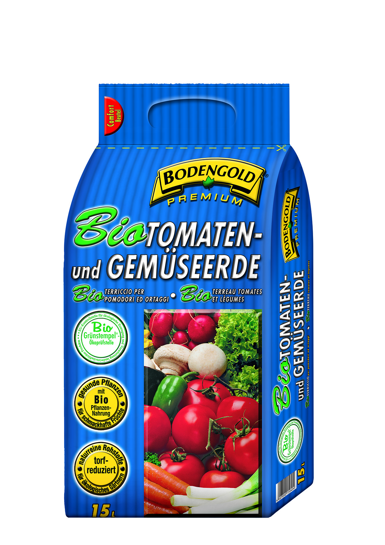 ZL OST Bodengold BIO-Tomaten-Gemüseerde 15l Zertifiziert d.EU Kontrollstelle Grünst.