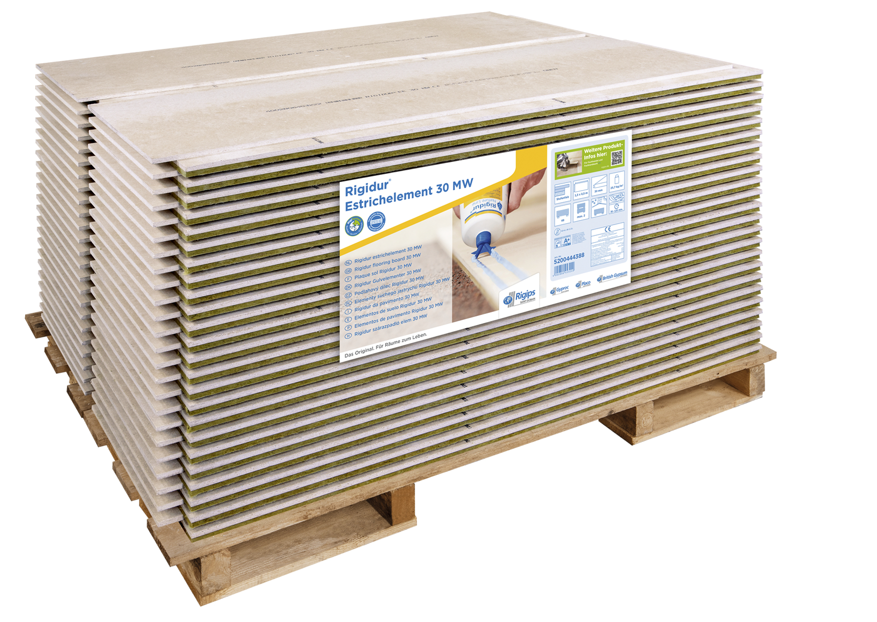 SAINT-GOBAIN RIGIPS GMBH -BEREICH TROCKE Rigips Rigidur Estr.elem.MF1500x500x30mm 2x10mm + 10mm Mineralfaser