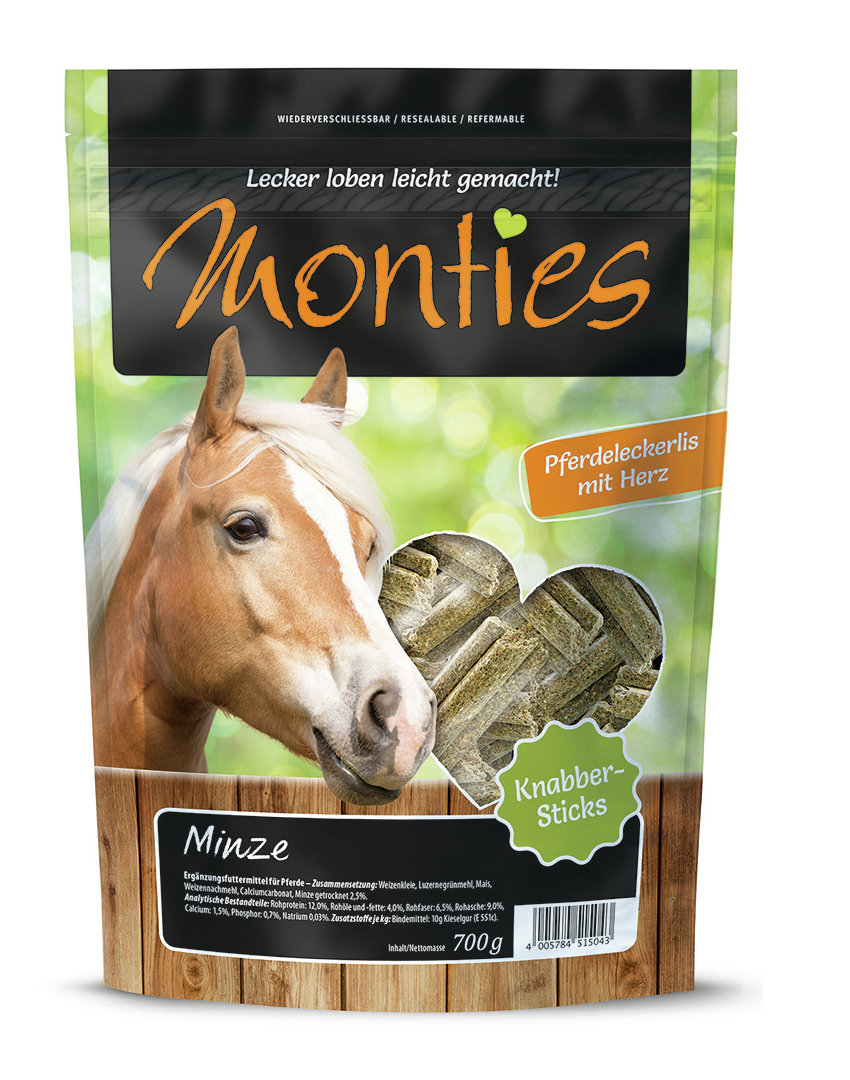 BTG BETEILIGUNGS GMBH All Monties Minze Sticks gepresst 700g Pferd