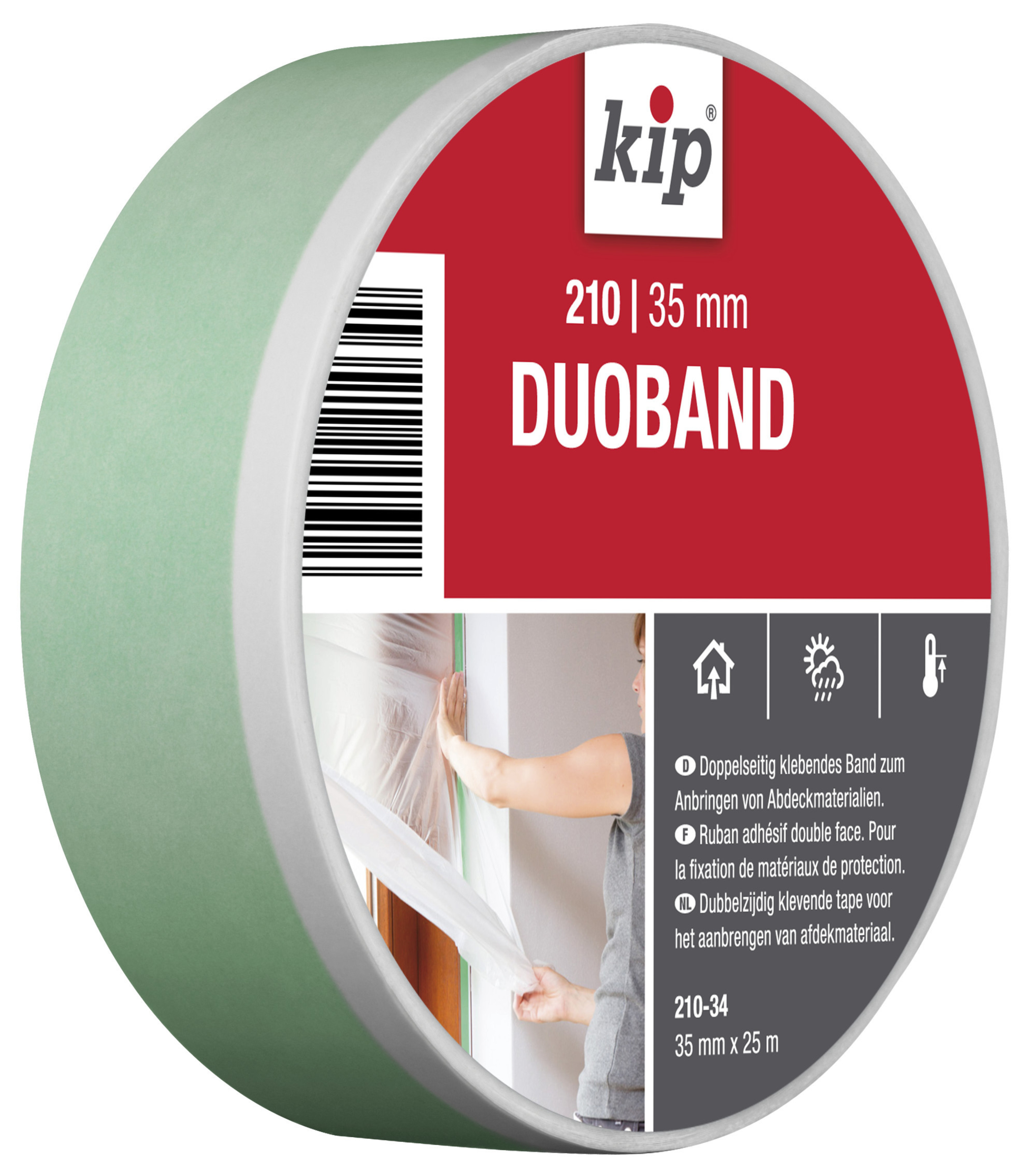 KIP GMBH - BOCHOLT Duoband grün/weiß 35mm 25m Typ210 Minikarton