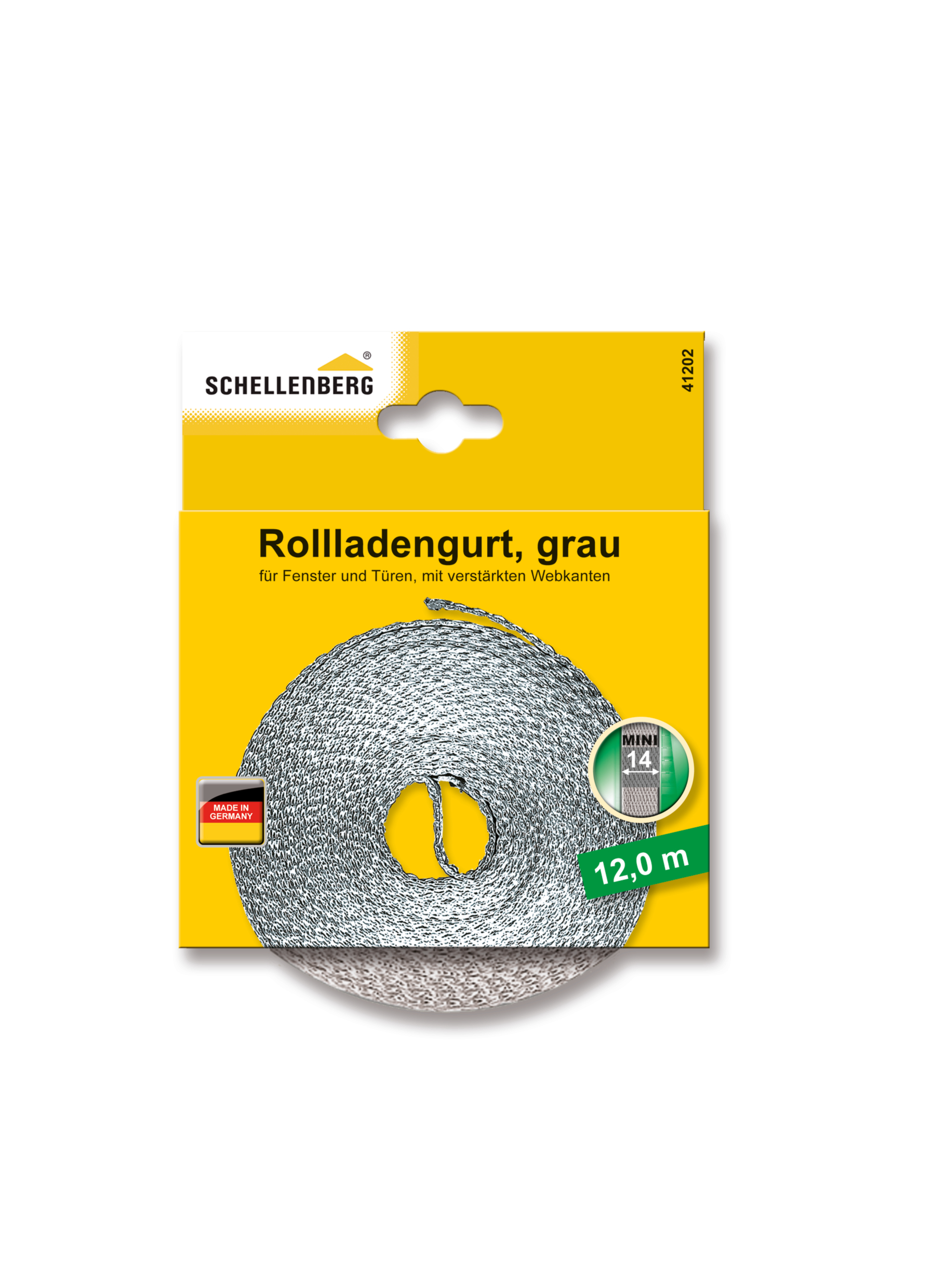 SCHELLENBERG Rollladengurt 14 mm/12,0 m grau 