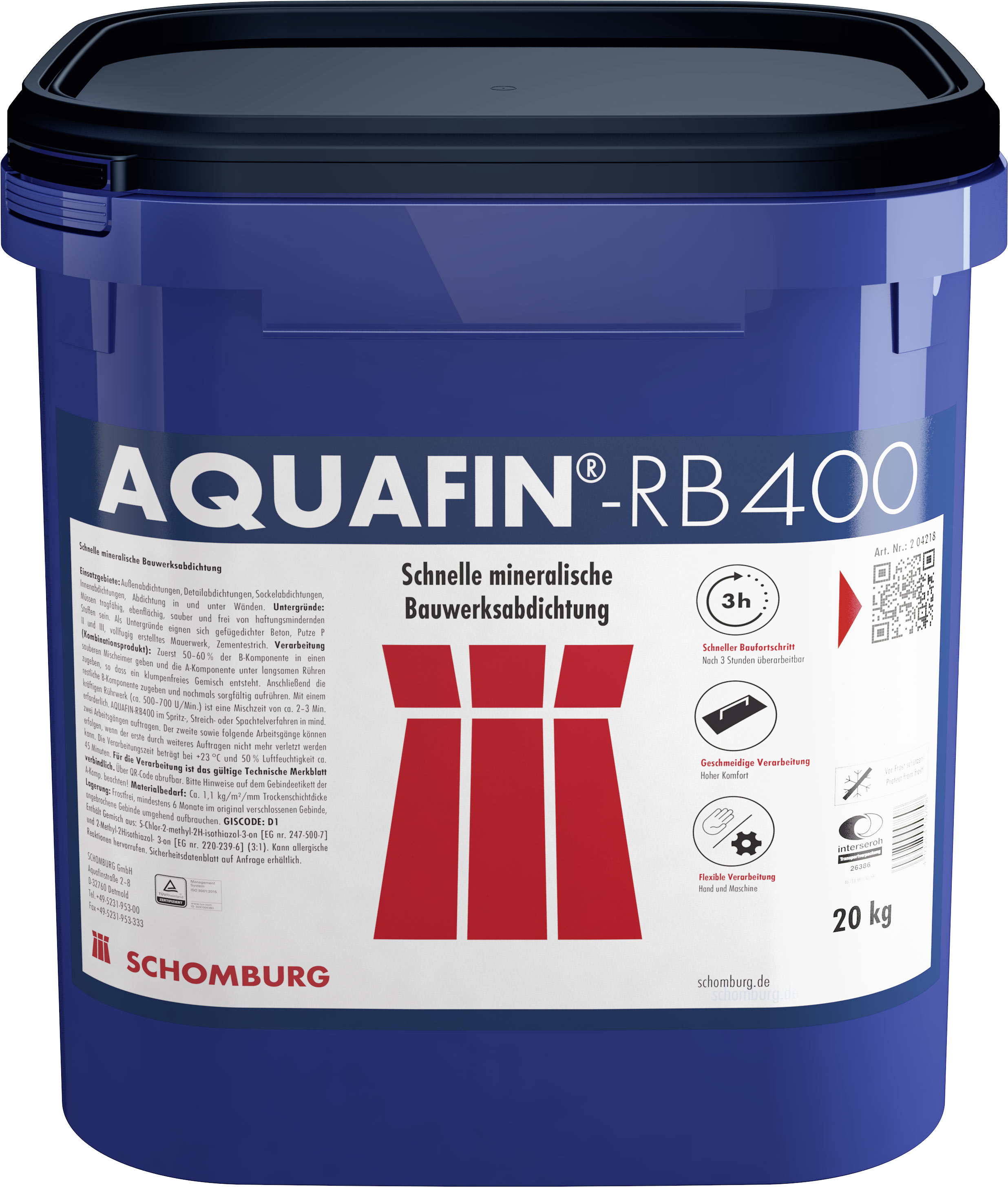 SCHOMBURG AQUAFIN-RB400 20kg Schnelle Mineral.Bauwerksabdichtung