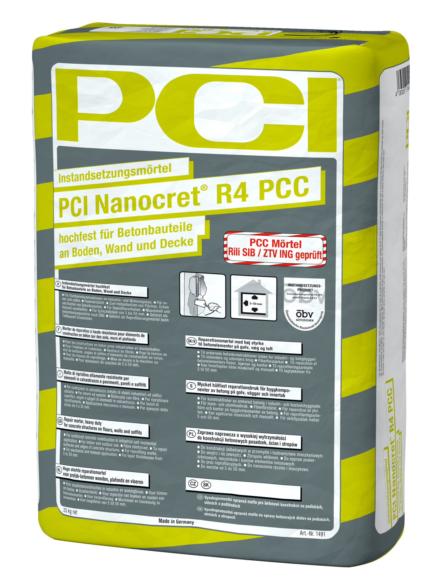 ZL OST PCI Nanocret R4 PCC grau 25kg Hochfester Instandsetzungsmörtel