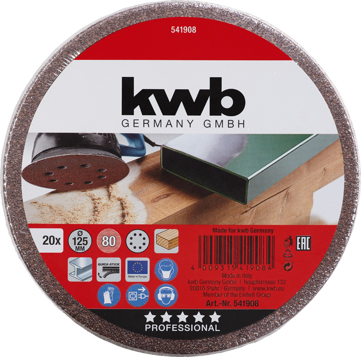 KWB BURMEISTER Schleifsch. Profi-Pack 125mm/K80 kwb DIY