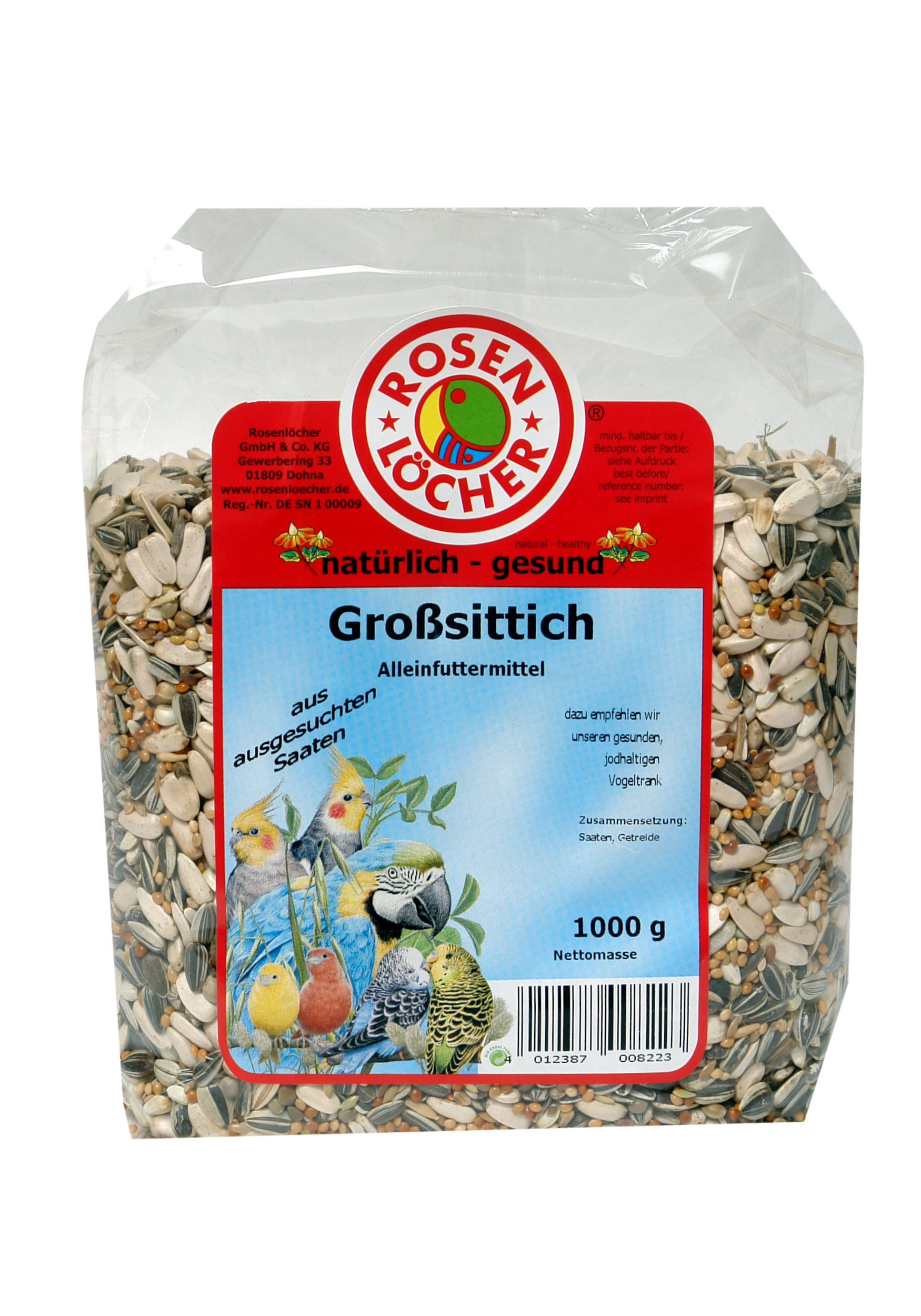 ROSENLÖCHER - Großsittichfutter 1kg Alleinfutter