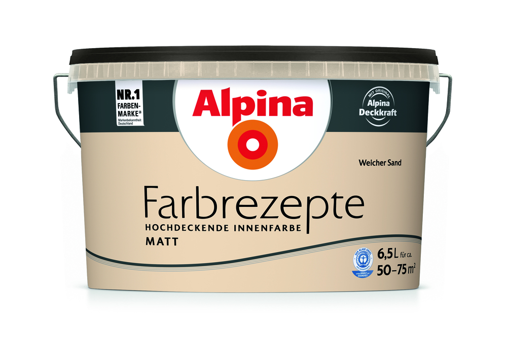 ALPINA FARBEN Wandfarbe Farbrezepte Weicher Sand 6,5l 