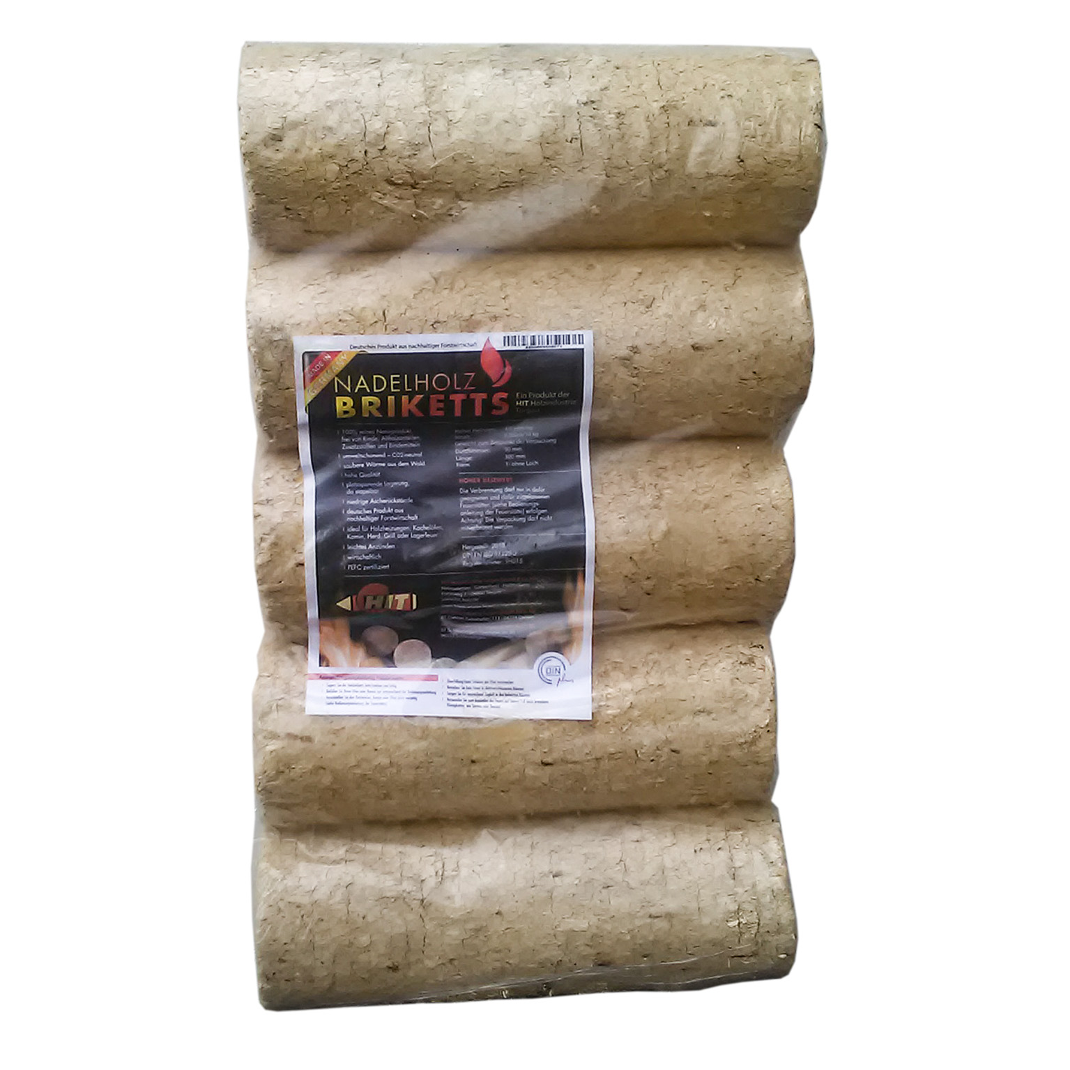 Weichholzbriketts rund ohne Loch 10 kg HAMANN Weichholzbriketts rund ohne Loch 10 kg Nadelholz