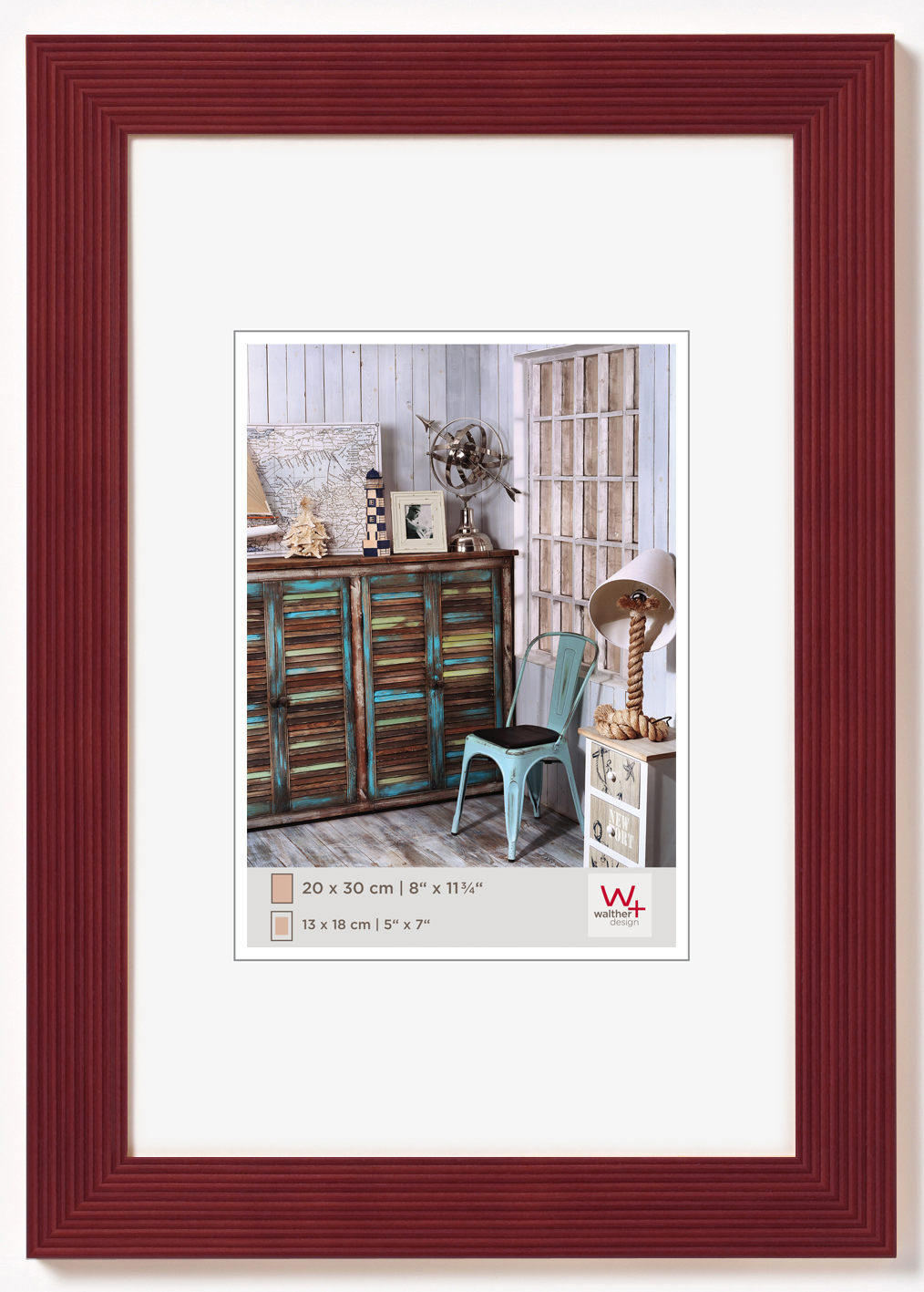 WALTHER DESIGN GMBH & CO. KG - NETTETAL Bilderrahmen Grado Holz rot 20x30 