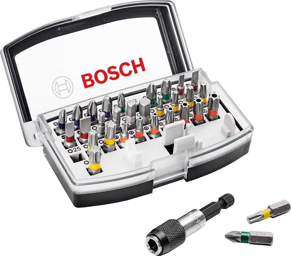 BOSCH Schrauberbit-Set Pro 32-tlg. PH/PZ/SL/HEX/T/TH mit Uni-Halter in Box