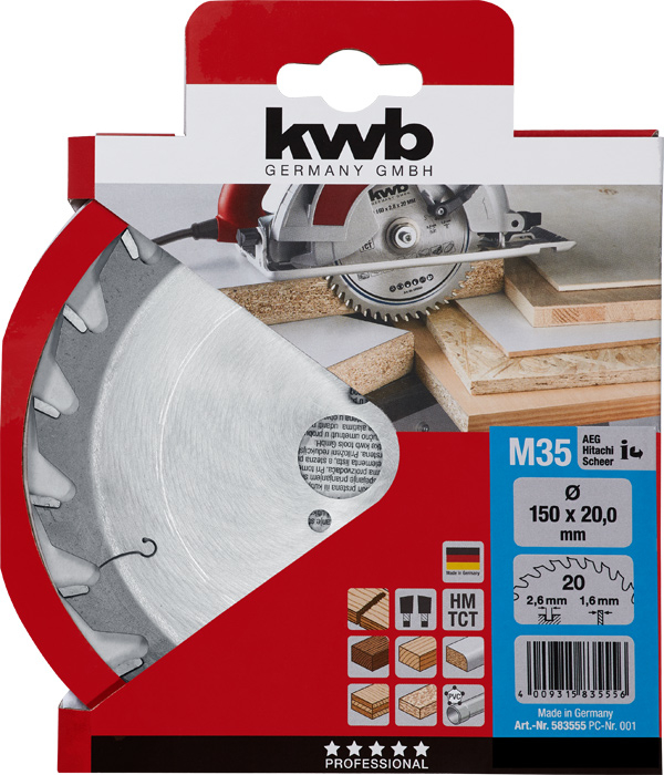 KWB BURMEISTER Kreissägeblatt HM M35 Ø150x20x1,6 mm 18Z kwb DIY