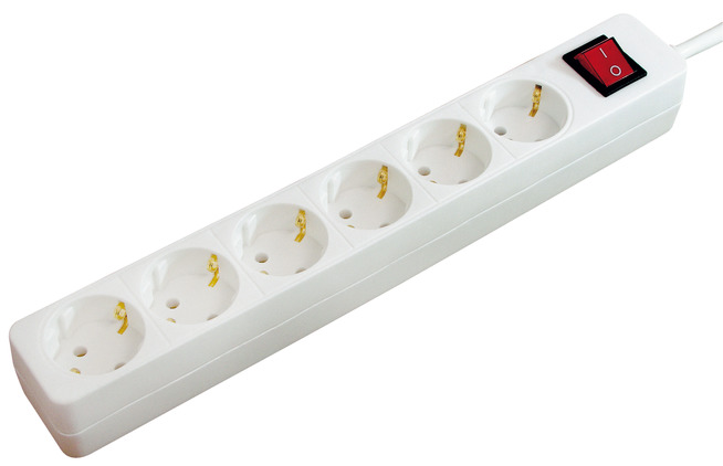 BRENNENSTUHL Steckdosenleiste 6fach m. Schalter weiss BAT Branding