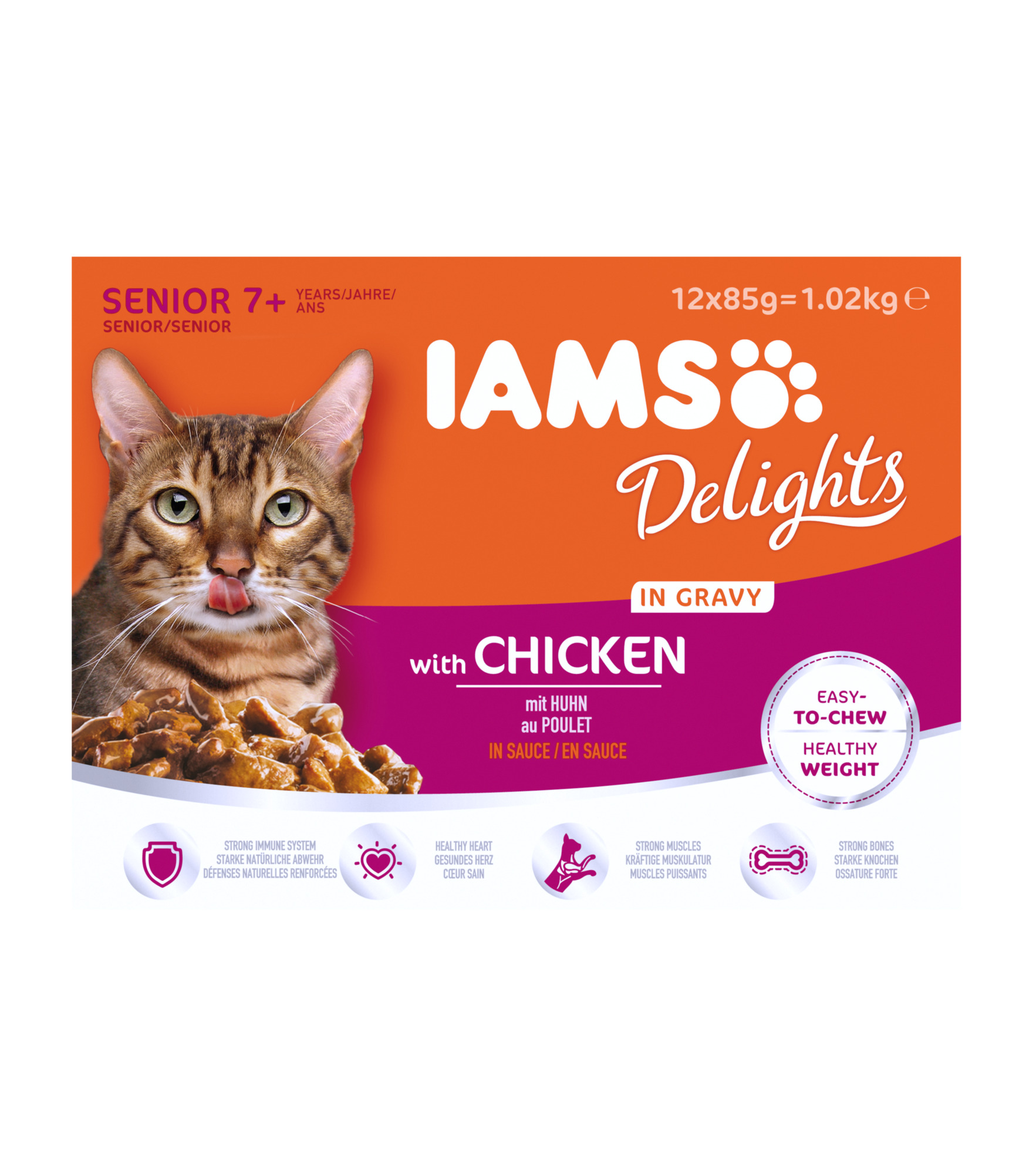 TETRA IAMS Cat Senior Huhn in Sauce 12x85g 
