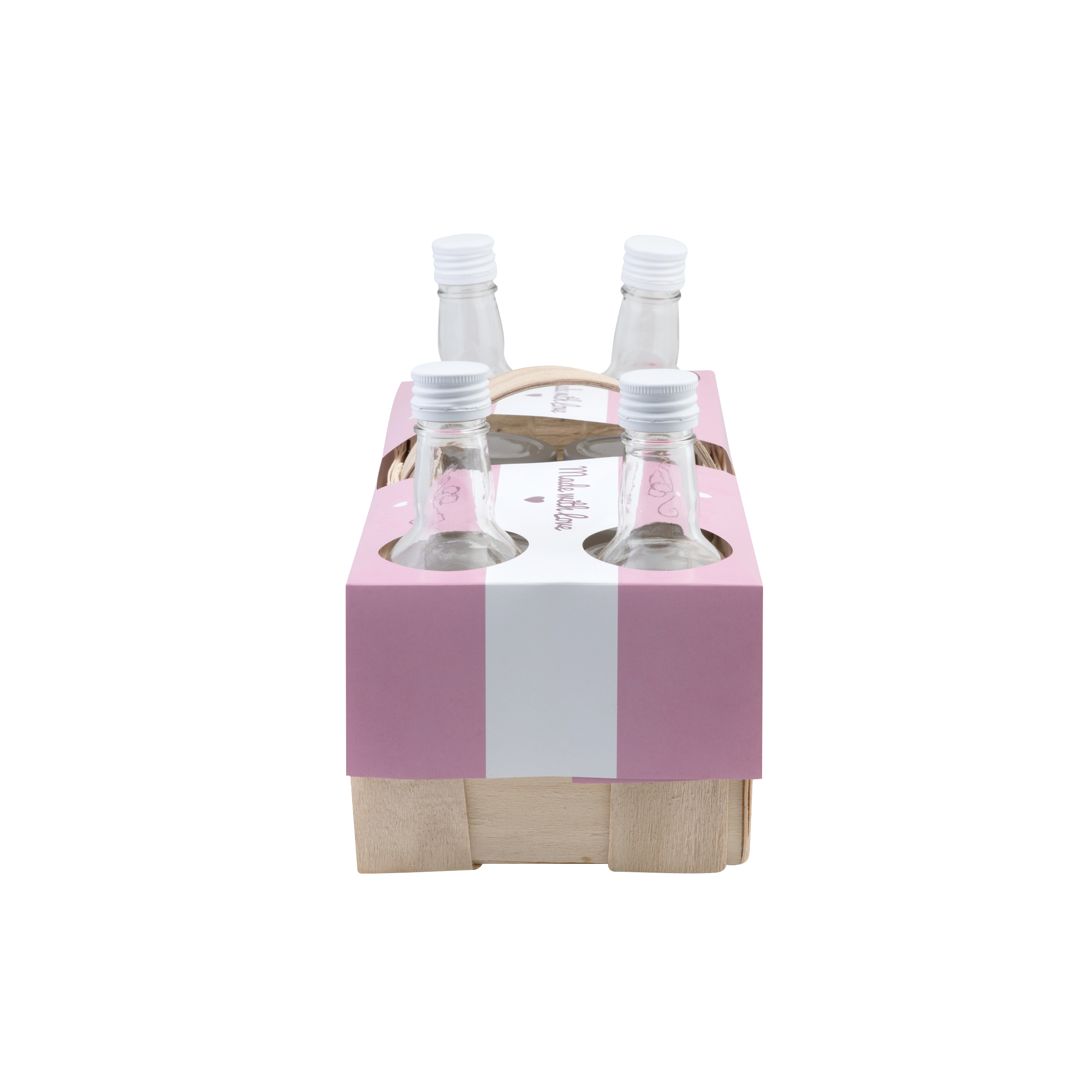 Gläser-Flaschen-Set im Korb 12tlg - WESEL Gläser-Flaschen-Set im Korb 12tlg 4 Flaschen 200ml + 8 Gläser 190 ml