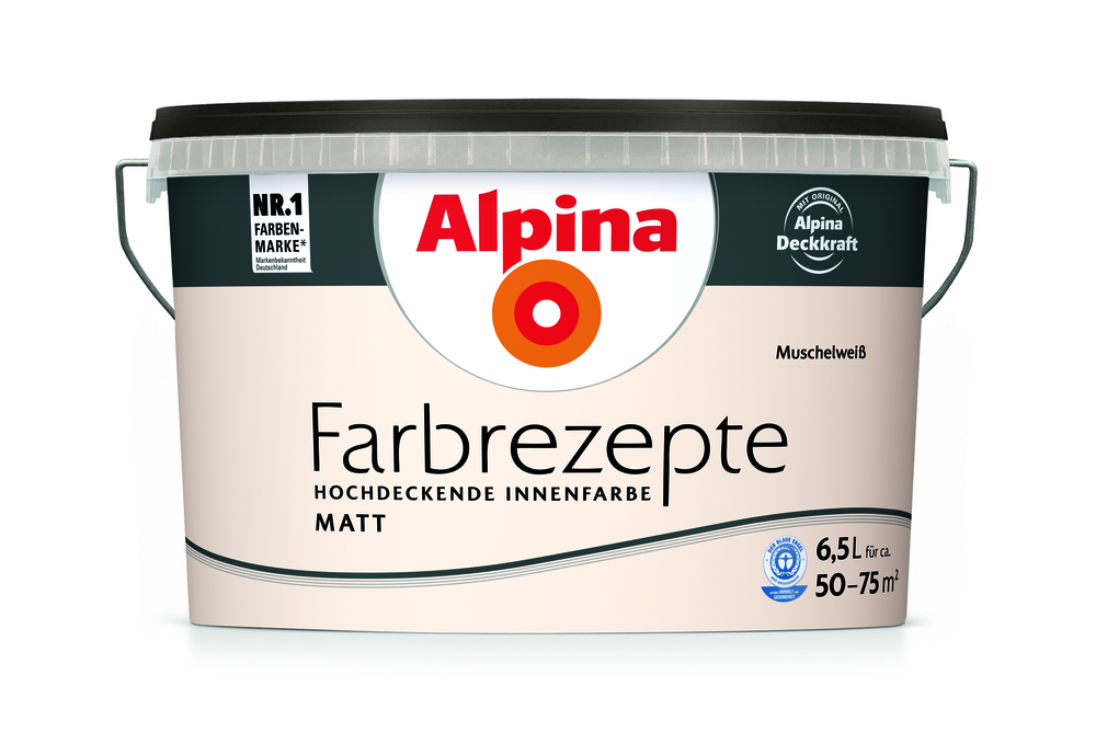 ALPINA FARBEN Wandfarbe Farbrezepte Muschelweiß 6,5l 