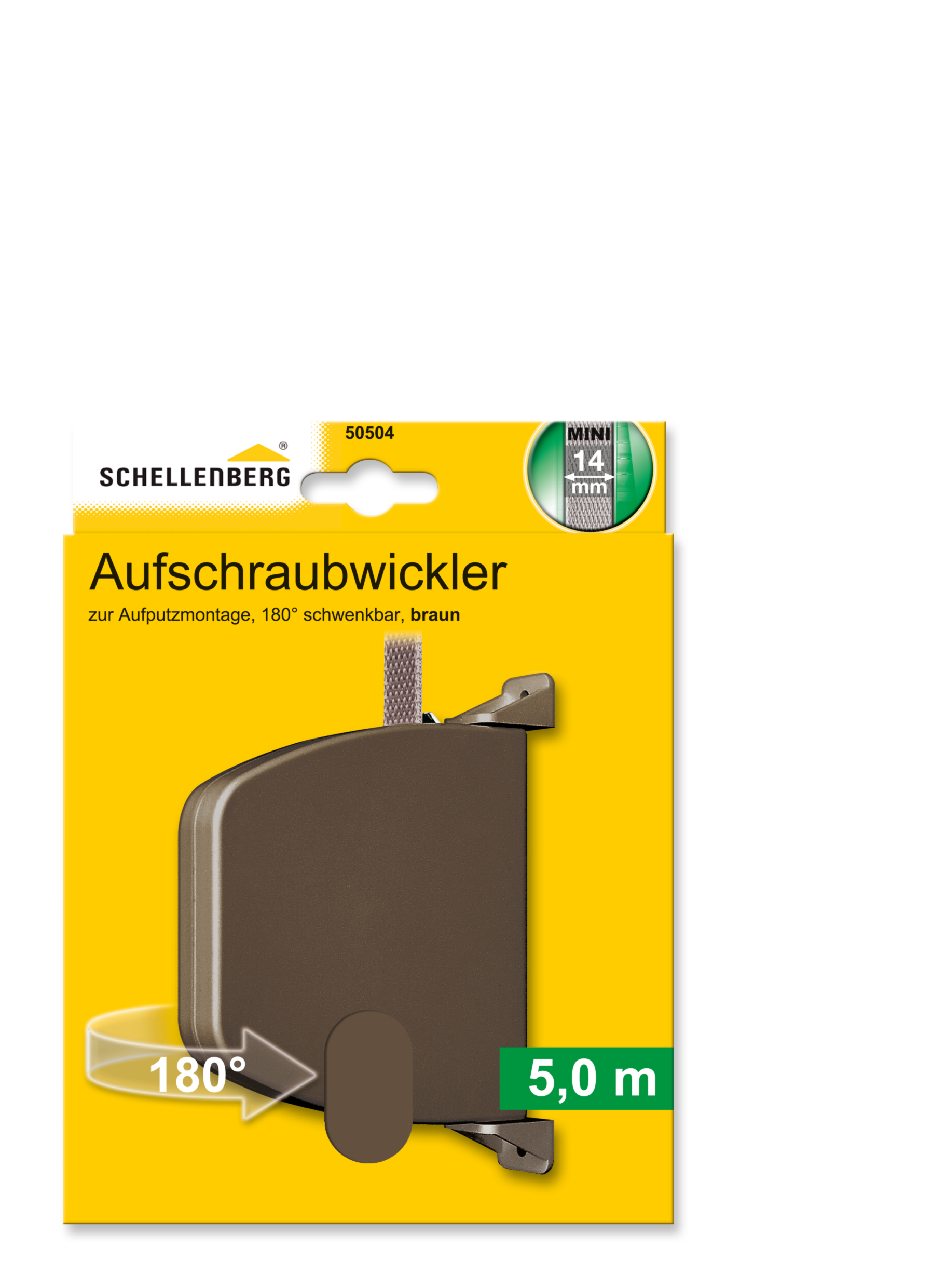 SCHELLENBERG Aufschraubwickler MINI braun schwenkbar 