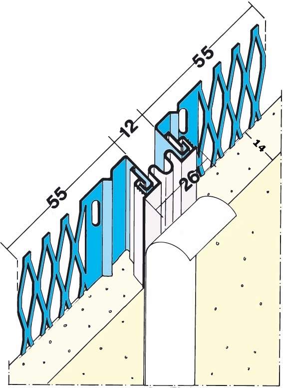 PROTEKTOR Dehnungsfugenprof.Innen/Auß.7523 14mm 3m Fläche/Ecke, weiß