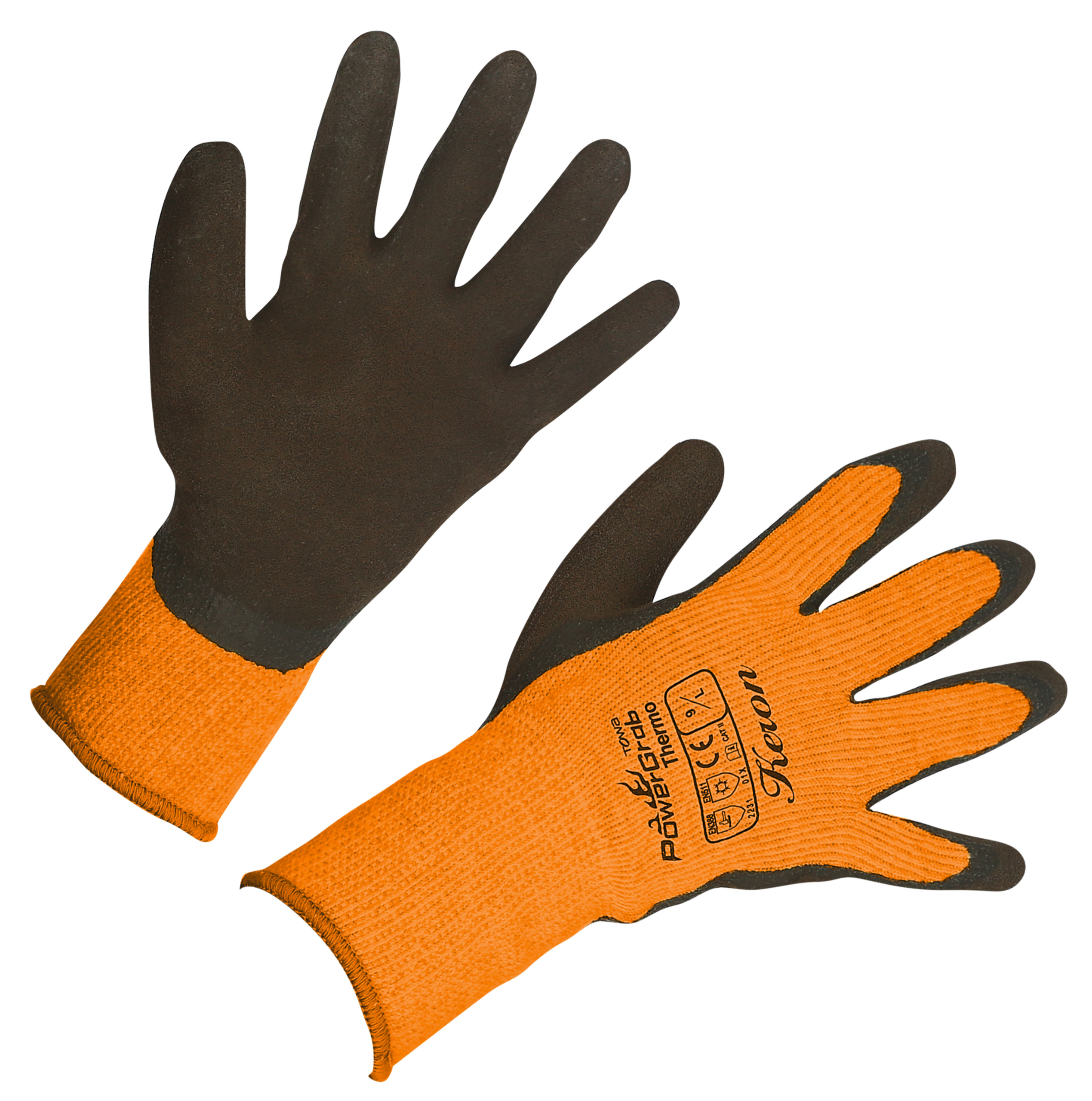 ALBERT KERBL GMBH Handschuh Towa PowerGrab Thermo oran. 9 Strickhs.Latex mit Acrylfutter