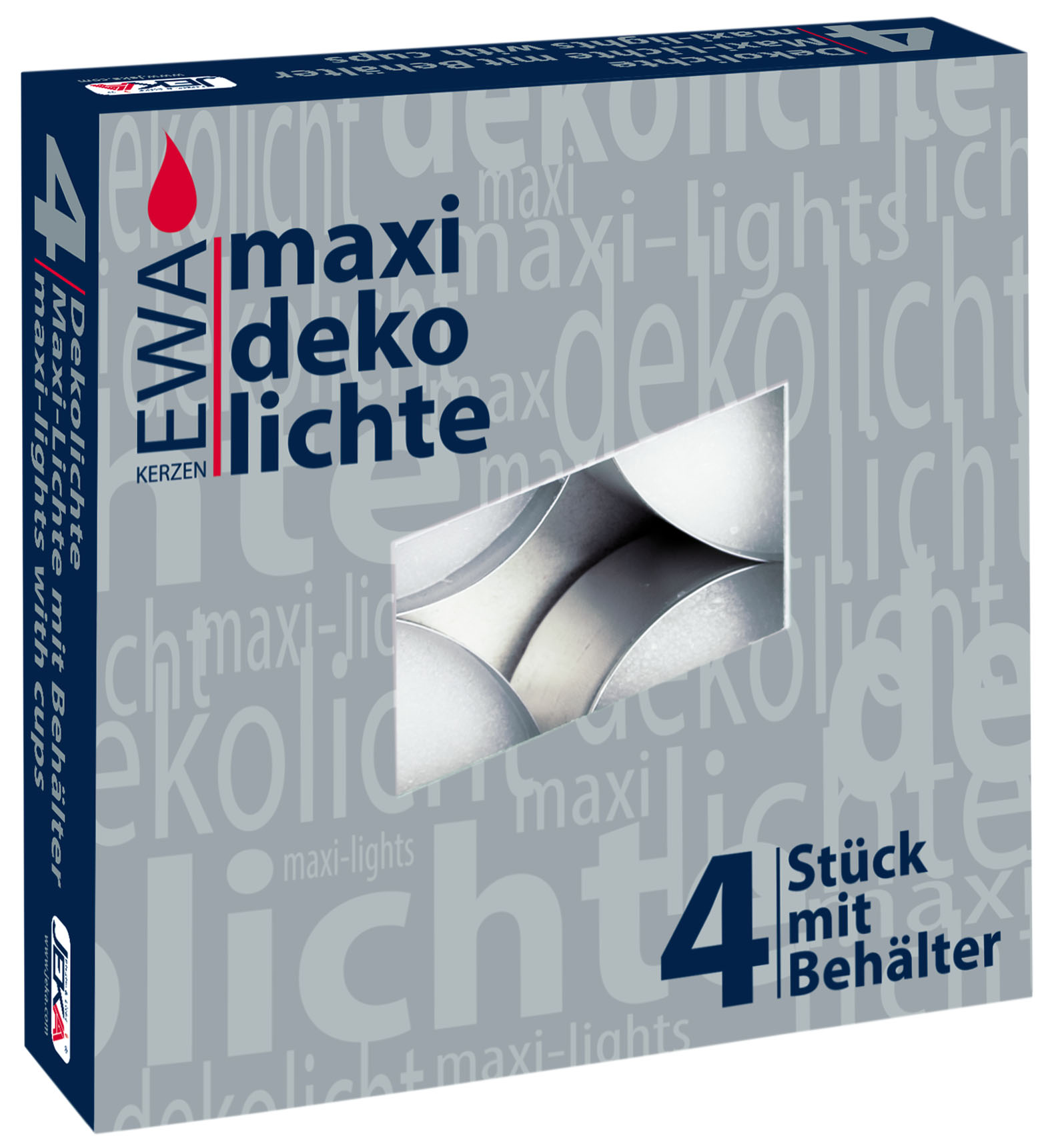 JEKA KERZEN Maxi Teelichte 4er Pack Ebersbach