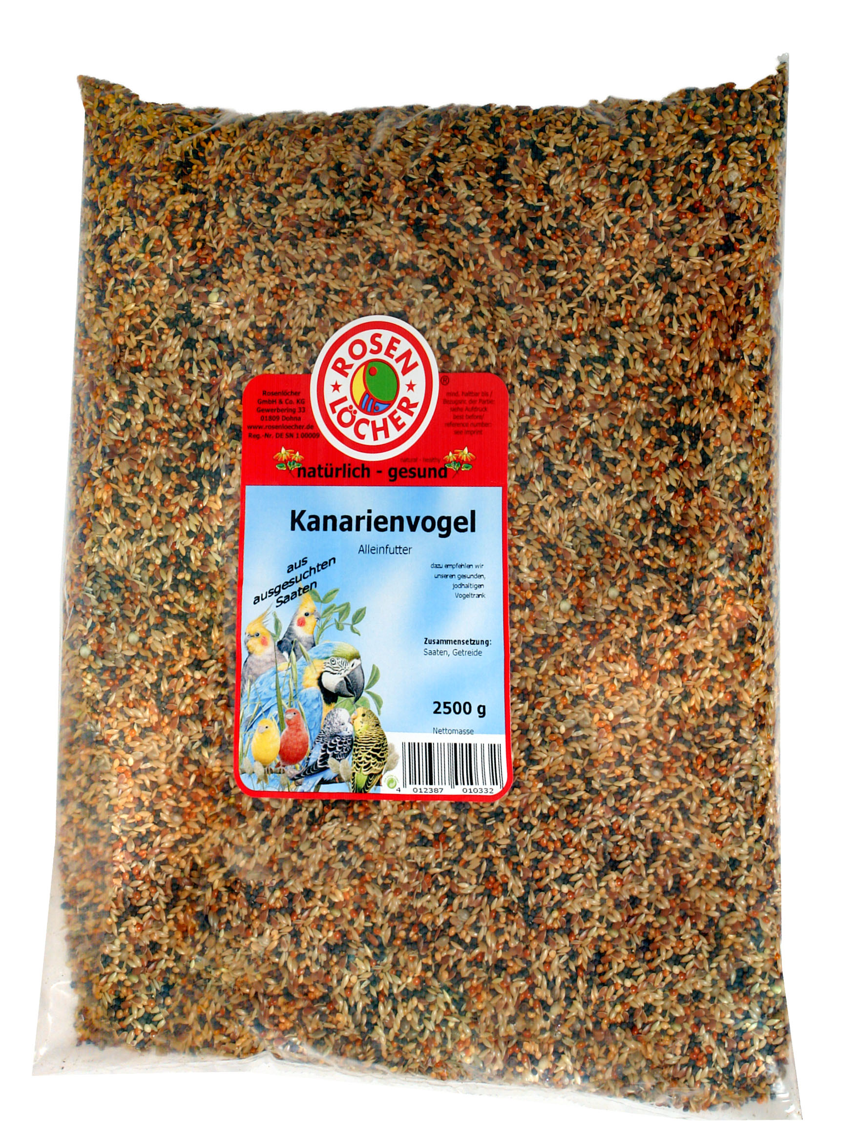 Kanarienf. m.Rübsen u.Bisquit 2,5kg ROSENLÖCHER - Kanarienf. m.Rübsen u.Bisquit 2,5kg in Folieverpackung