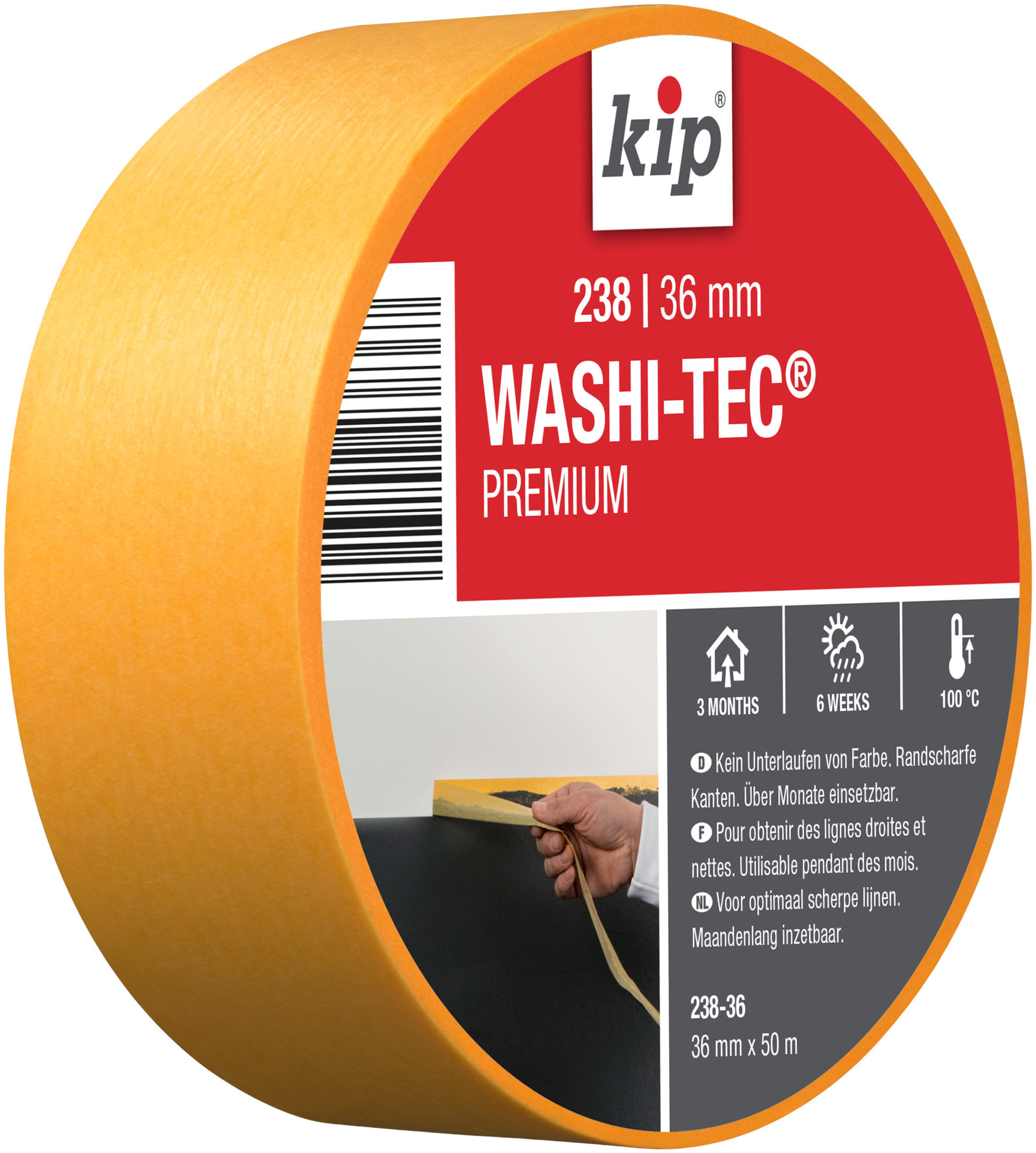 KIP GMBH - BOCHOLT Fineline-Tape Washi-Tec® 36mm 50m Typ238 Premium , Minikarton