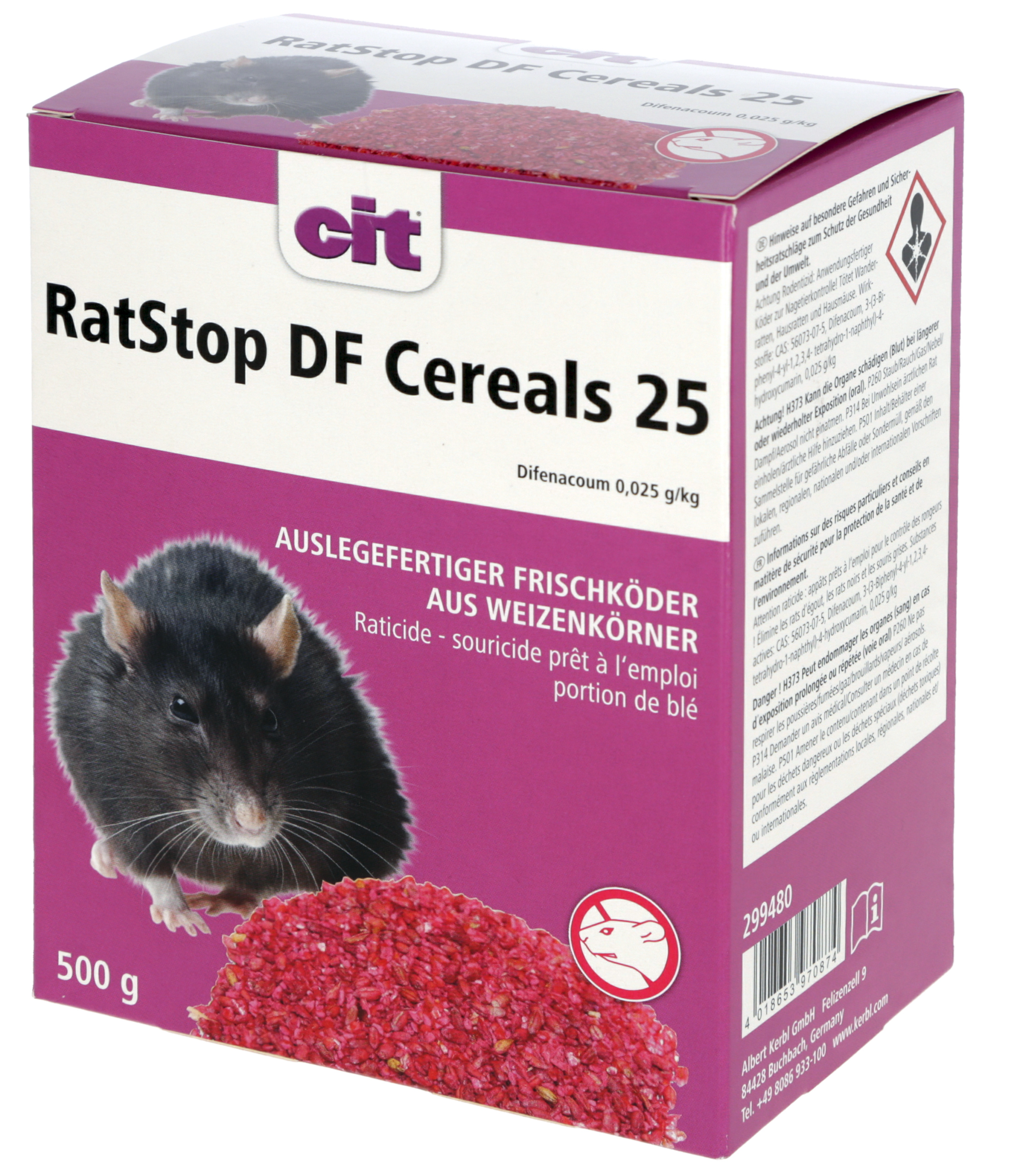 ALBERT KERBL GMBH RatStop DF Cereal 25, 500g Difenacoum