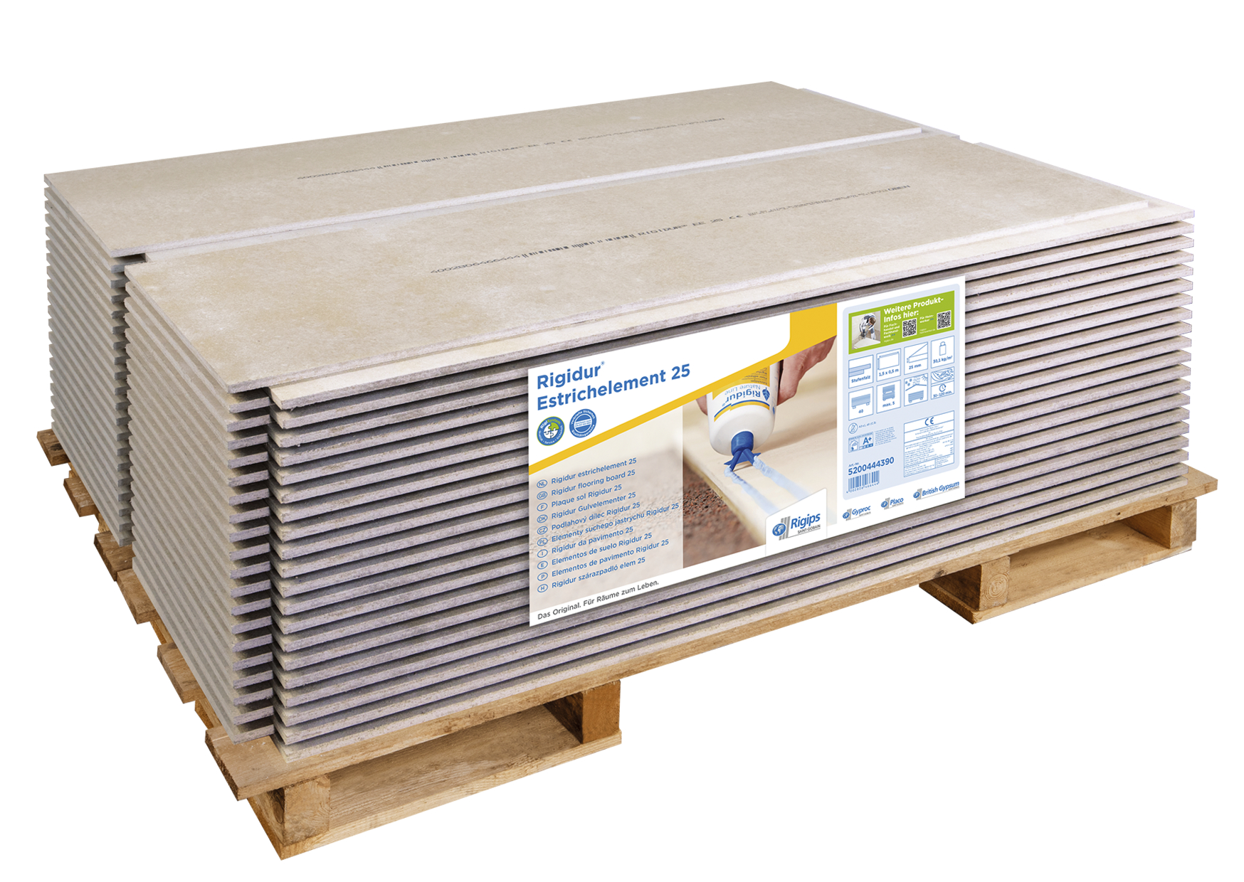 SAINT-GOBAIN RIGIPS GMBH -BEREICH TROCKE Rigips Rigidur Estrichelem.1500x500x25mm 2x12,5mm