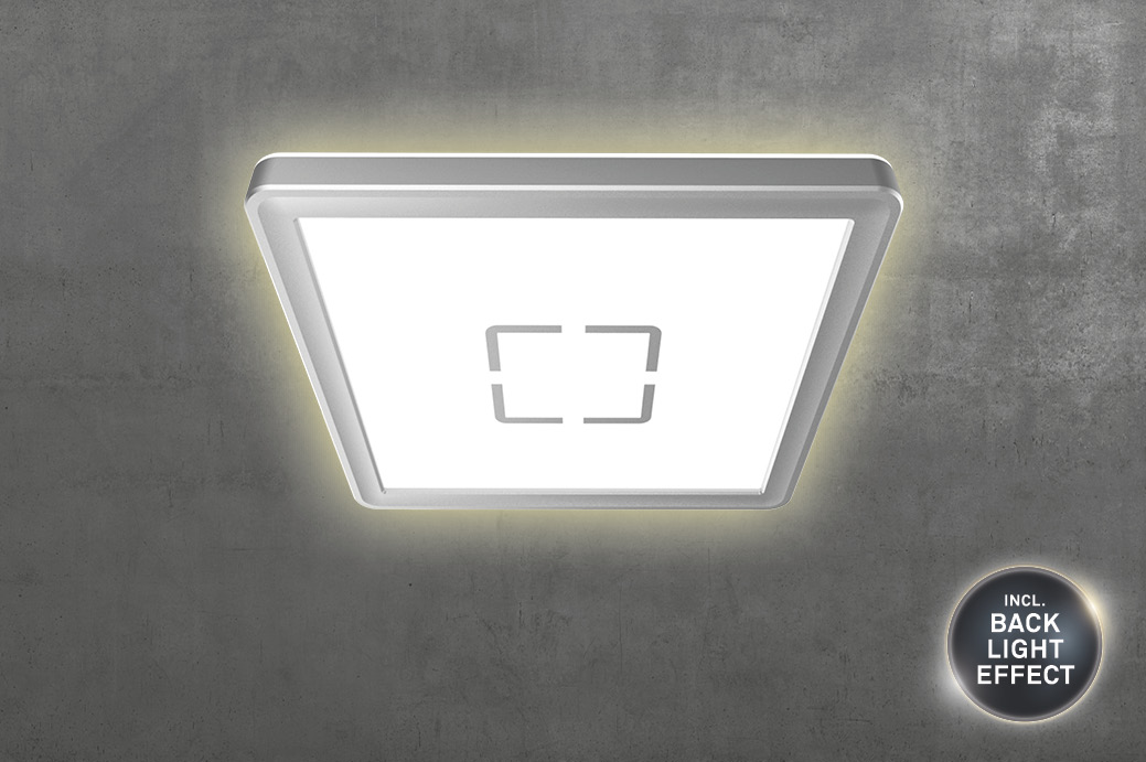 BRILONER LEUCHTEN GMBH - BRILON Deckenleuchte ultraflach Free 1xLED 15W weiß-silberfarbig eckig
