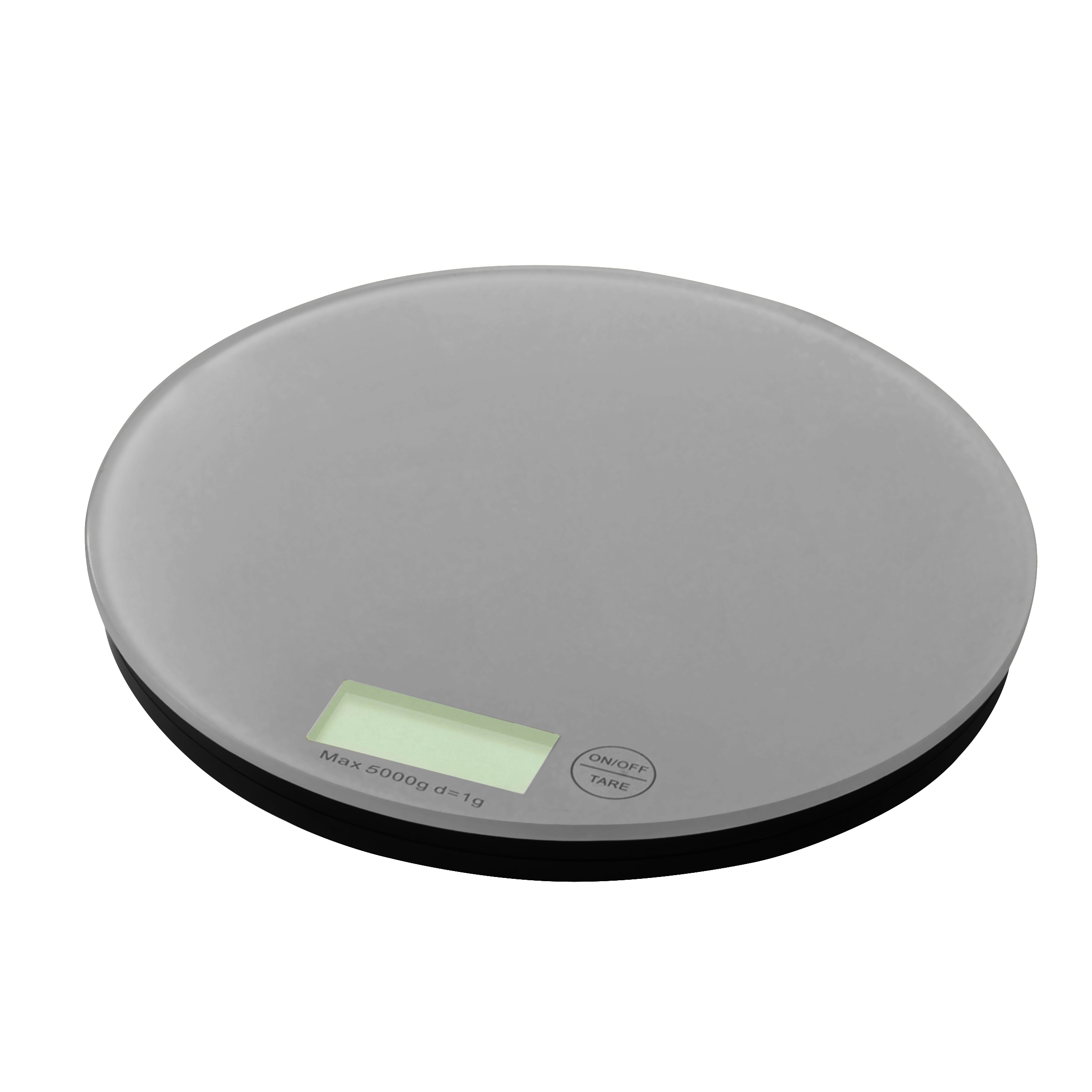  - WESEL Digitale Küchenwaage 5kg Glas Ø18,5x2cm Zuwiegefunktion