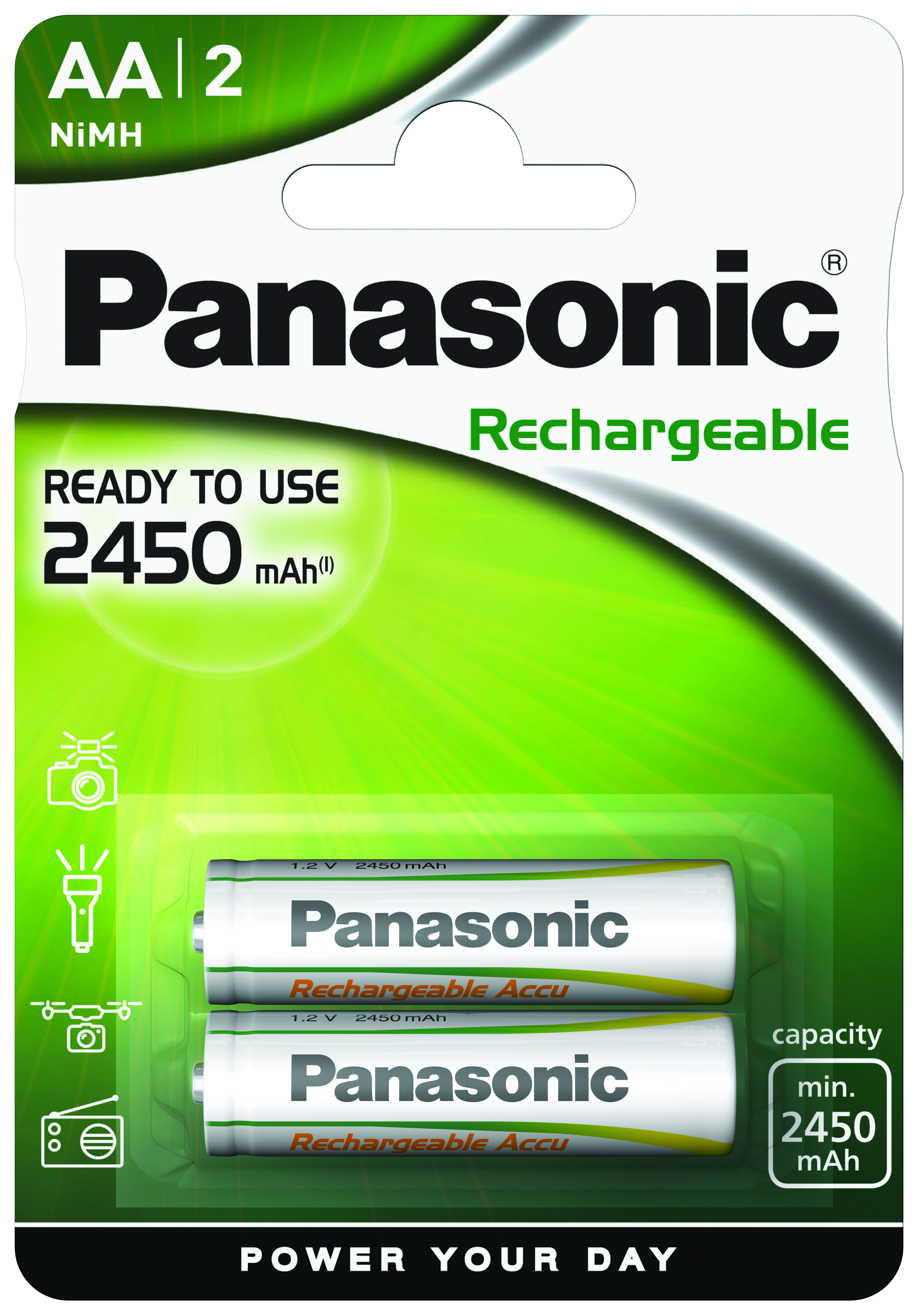 TRIUSO Batterie Panasonic Rechargeable Evolta Mignon 2er Blister