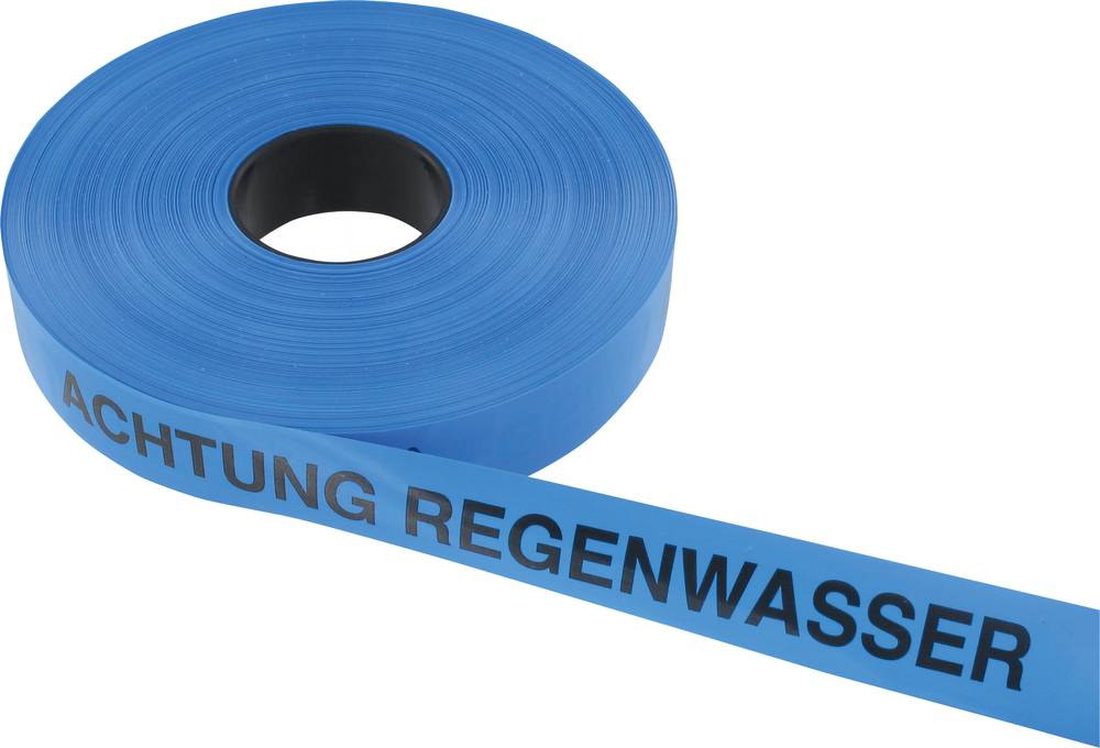 TRIUSO Trassenwarnband 40mm x 250m """Achtung Regenwasser"", blau"