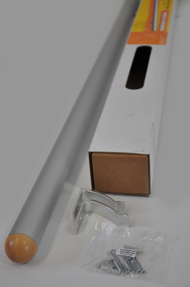 KARLERUBNER GMBH Handlaufset Aluminium eloxie D=50 L=1480 rund, mit Wandhaltern silber