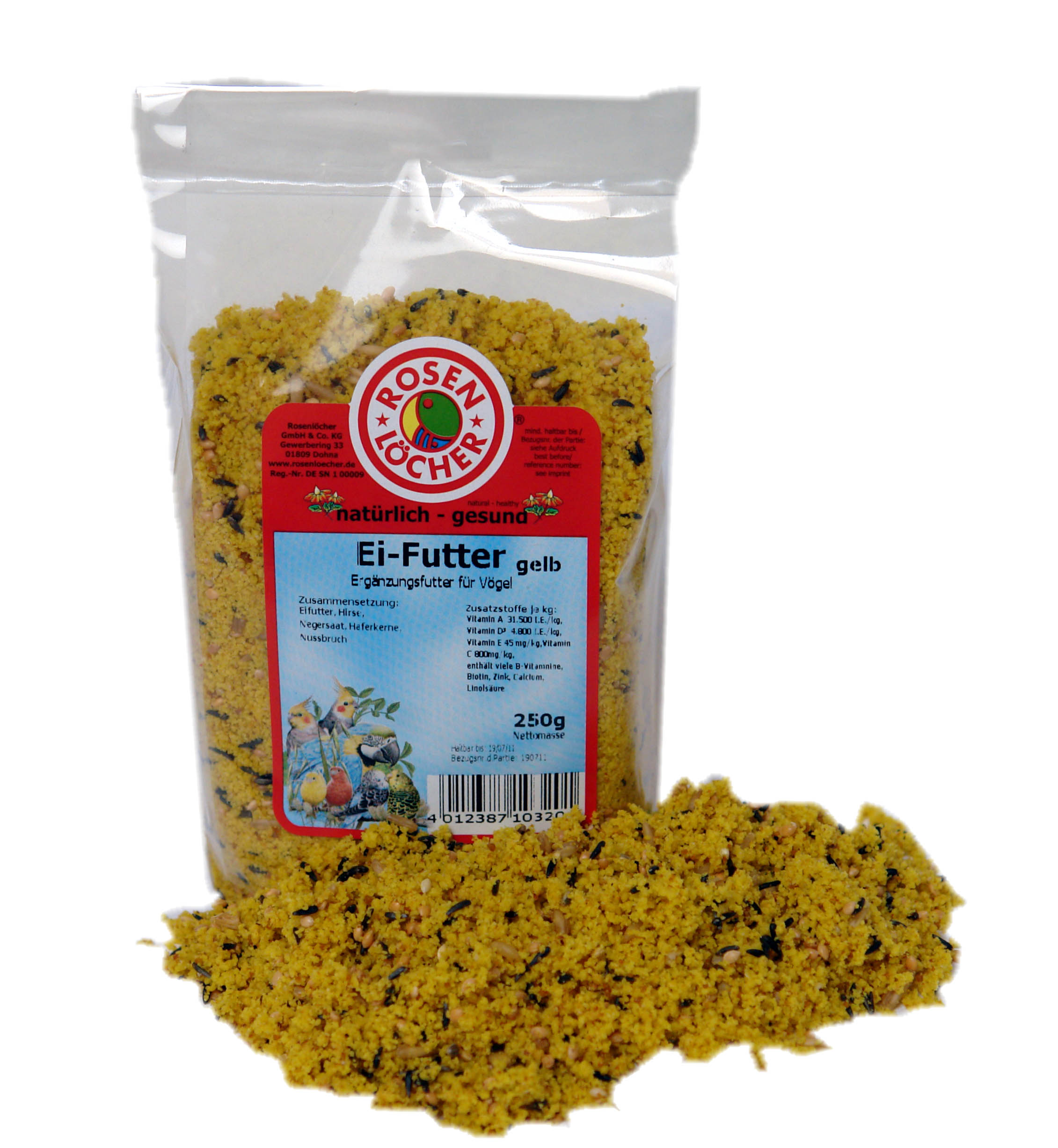 ROSENLÖCHER - Eifutter f.Kanarien u.Exoten gelb 250g 