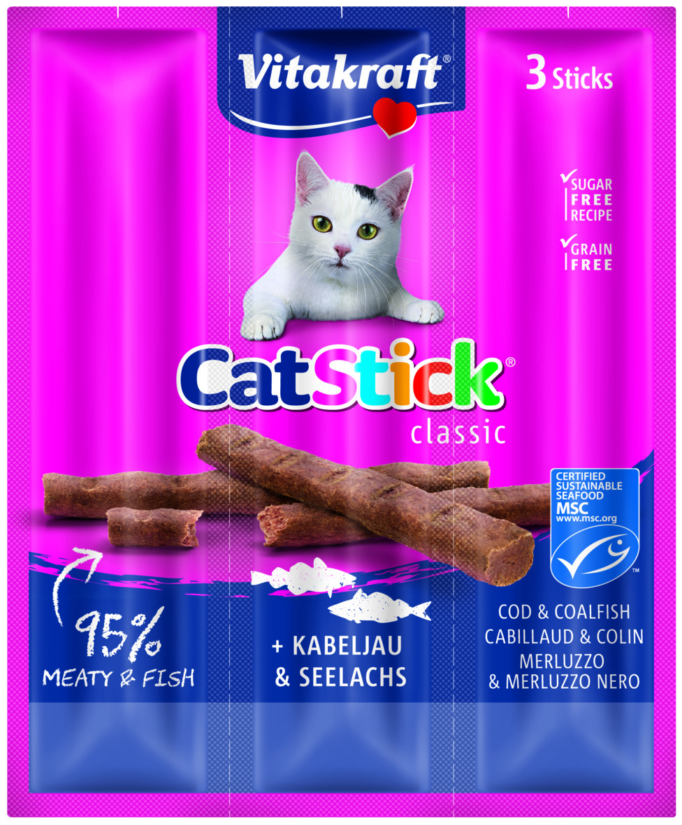 VITAKRAFT Cat Stick mini,Kabeljau&Thunfisch 3 Stk. 
