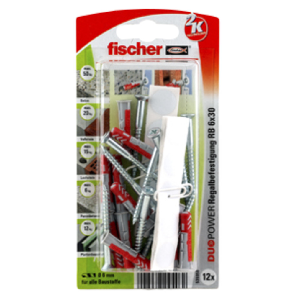 FISCHER Universaldübel Duopower 6x30 RB K (12 Stück)