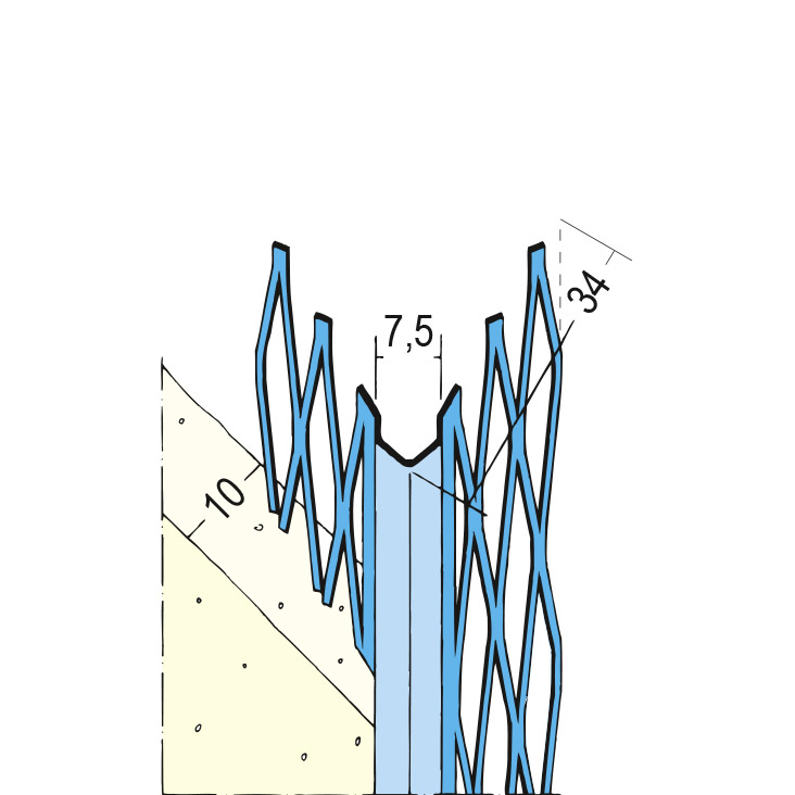 PROTEKTOR Kantenprofil Innenputz 1007 10mm 2m eckiger Kopf
