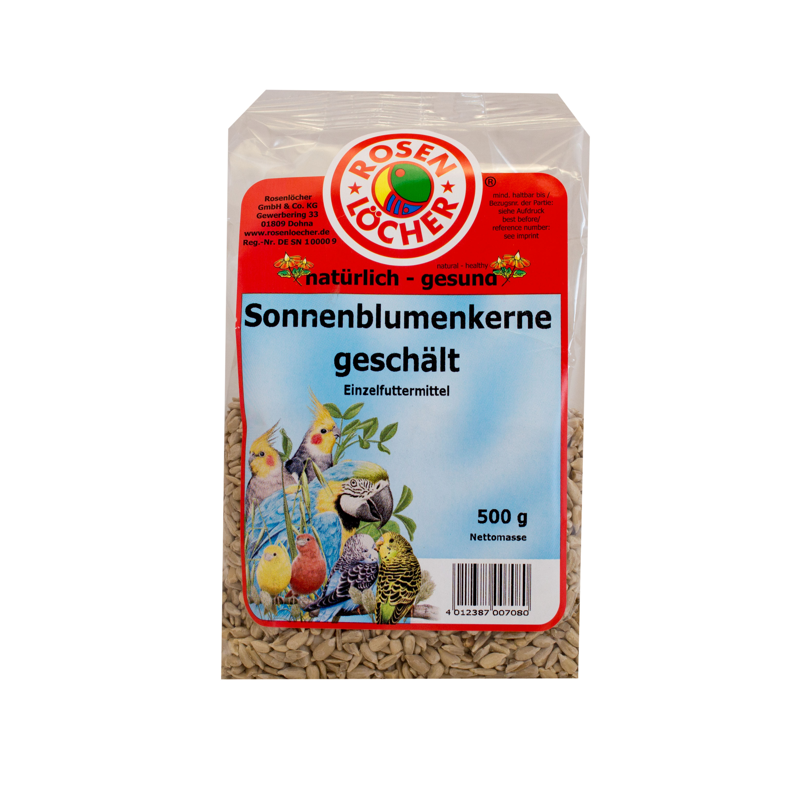 ROSENLÖCHER - Sonnenblumenkerne geschält 500g Einzelfuttermittel