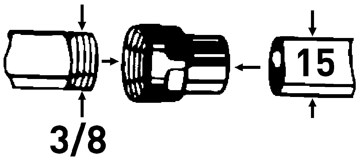 SANITOP CU-Übergangsmuffe 15 mm x R 3/8" 
