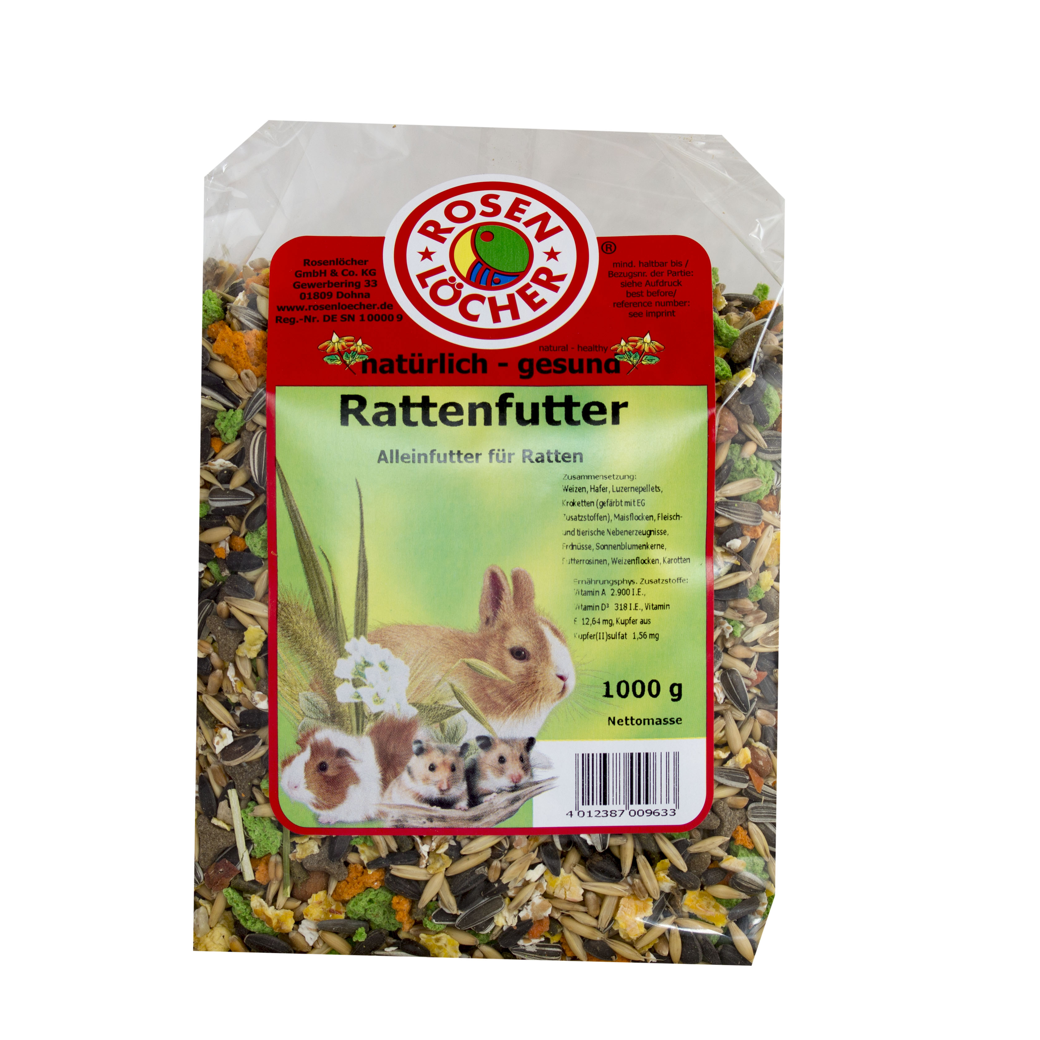 ROSENLÖCHER - Rattenfutter 1kg Alleinfutter