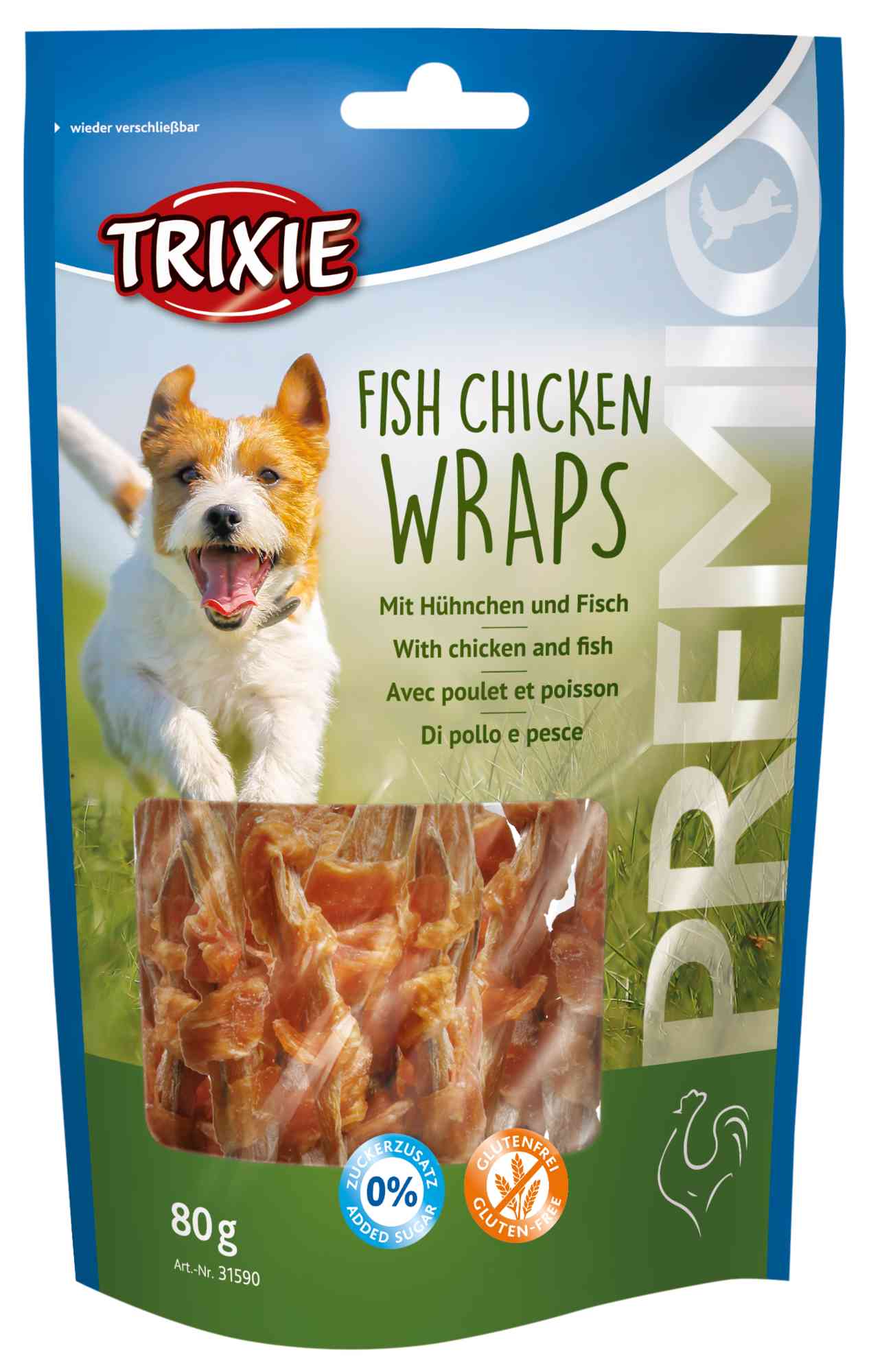 TRIXIE HEIMTIERBEDARF Premio Fish Chicken Wraps 80g Hund