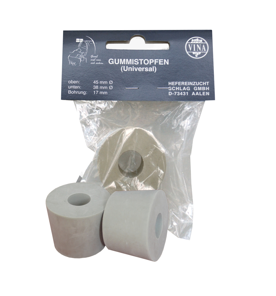 HEFEREINZUCHT SCHLAG GMBH Gummistopfen 45/38 - Bohrung 17 mm 