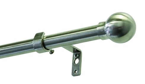 GARDINIA - Stilgarnitur Kugel 16/19mm edelstahl opt ausziehbar 120-210cm
