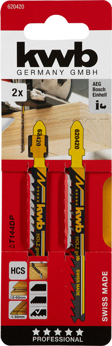 KWB BURMEISTER Stichsägeblätter HCS Holz grob 100 mm (2 Stück) kwb DIY