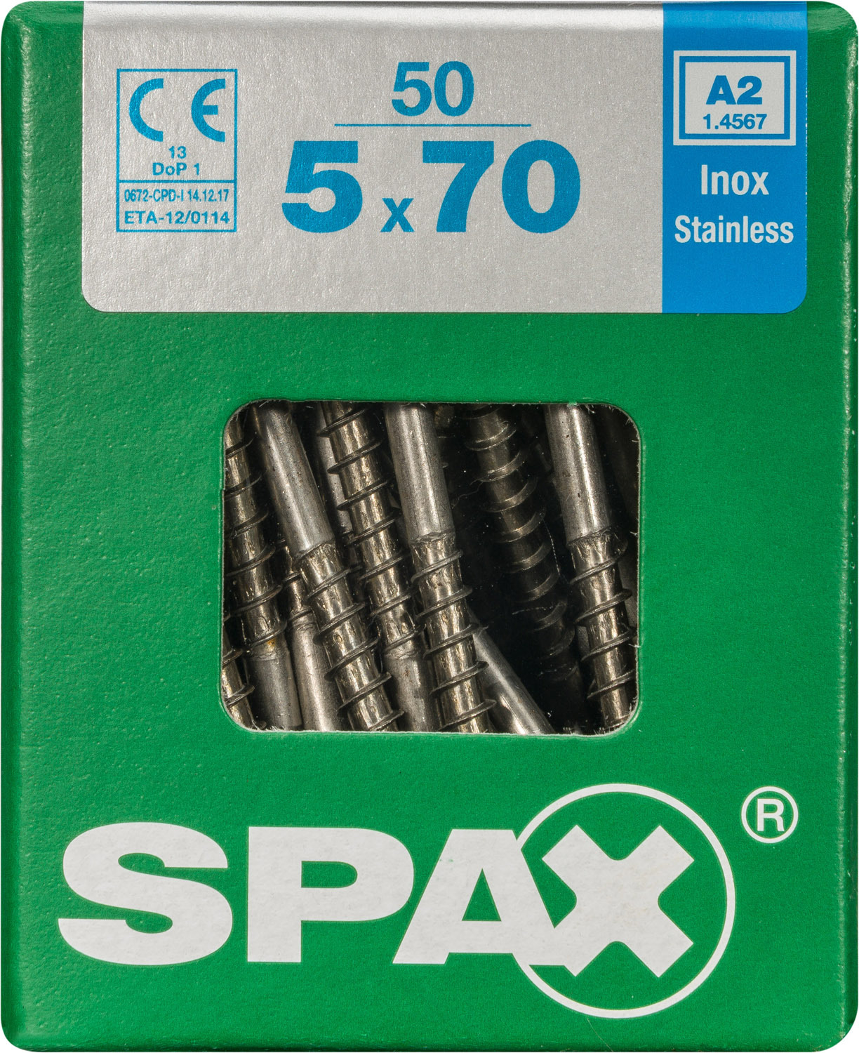 SPAX INTERNATIONAL GMBH & CO. KG - ENNEP Universalschrauben rfr A2 TG 5,0x70 mm SeKo T-Star Plus Pack L (50 Stück)