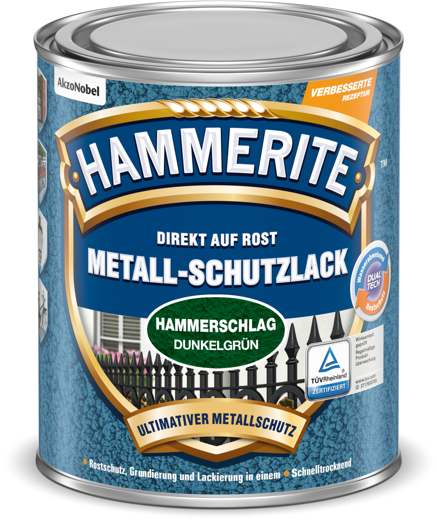 AKZO NOBEL DECO Met.Schutzlack Hammersch. dkl-grün 0,25l Hammerite