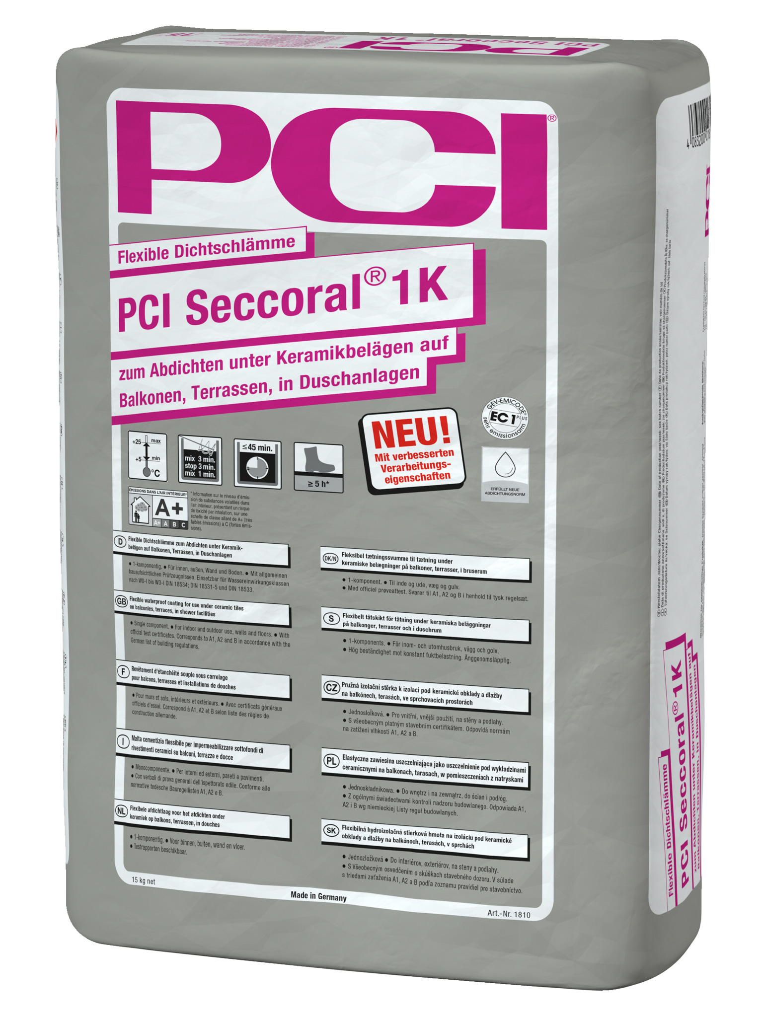 PCI PCI Seccoral 1K Dichtungsschlämme 15kg flexibel